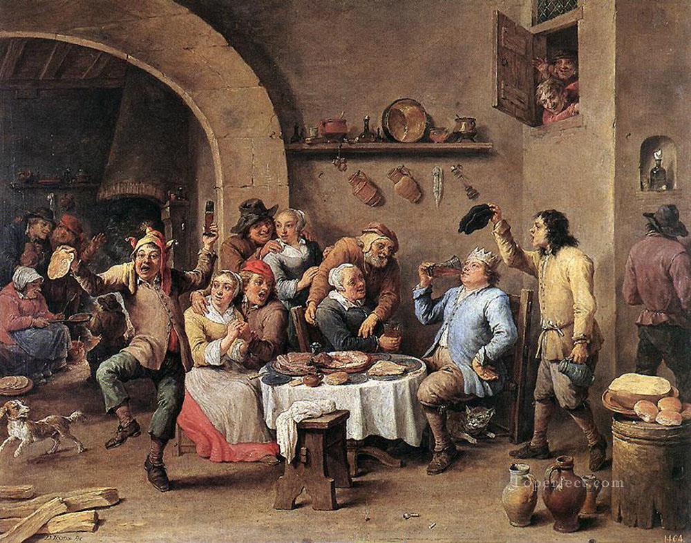 Twelfth Night The King Drinks David Teniers the Younger Oil Paintings